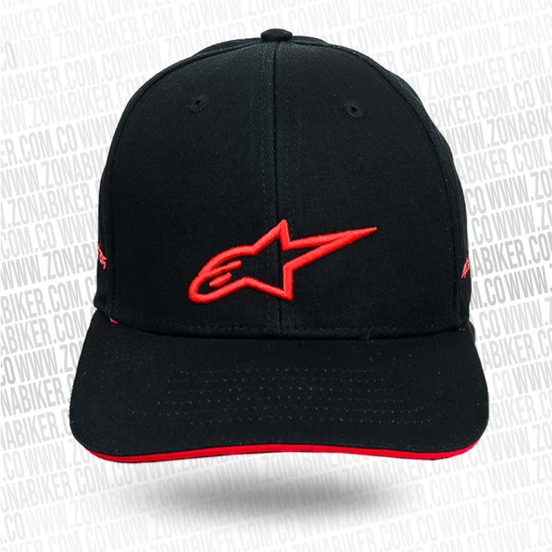 Gorra Alpinestars Rostrum Negra Roja11