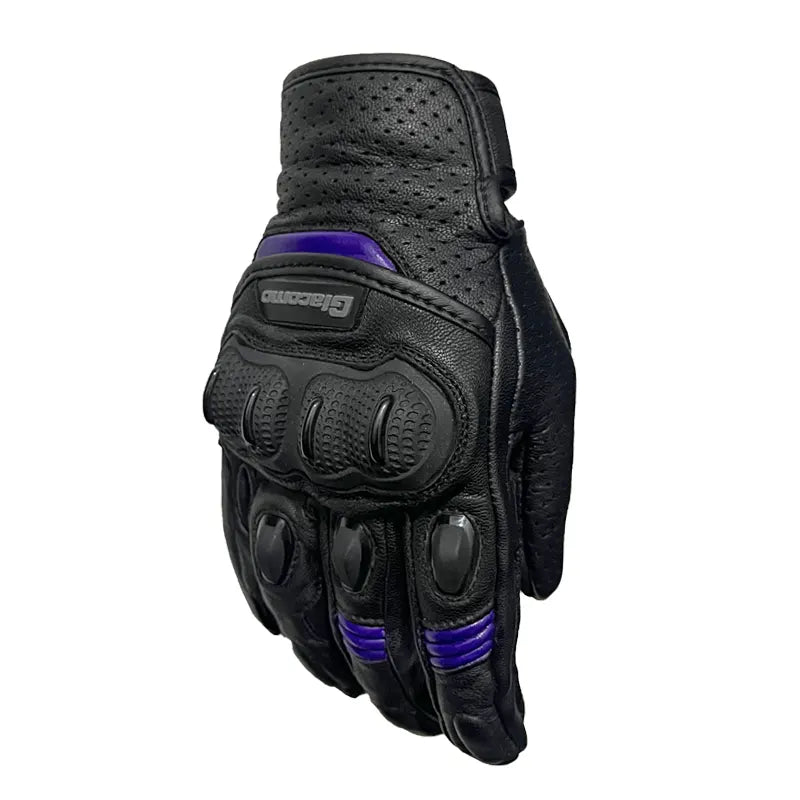 Guantes Giacomo En Cuero Street Race Negro Morado