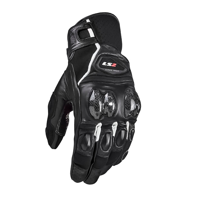 Guantes Ls2 Leather Man Negro Blanco