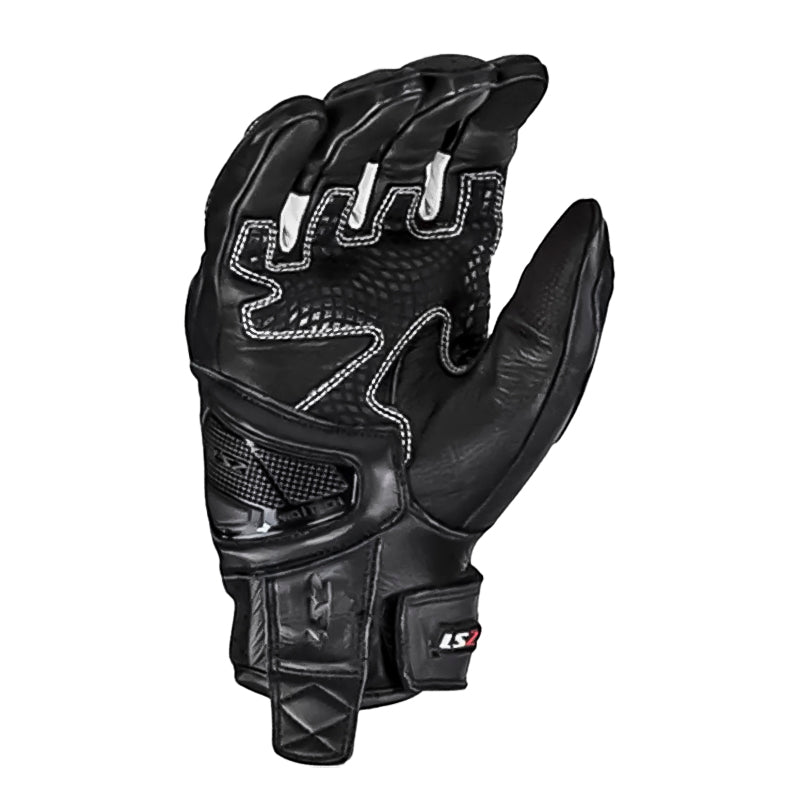 Guantes Ls2 Leather Man Negro Blanco