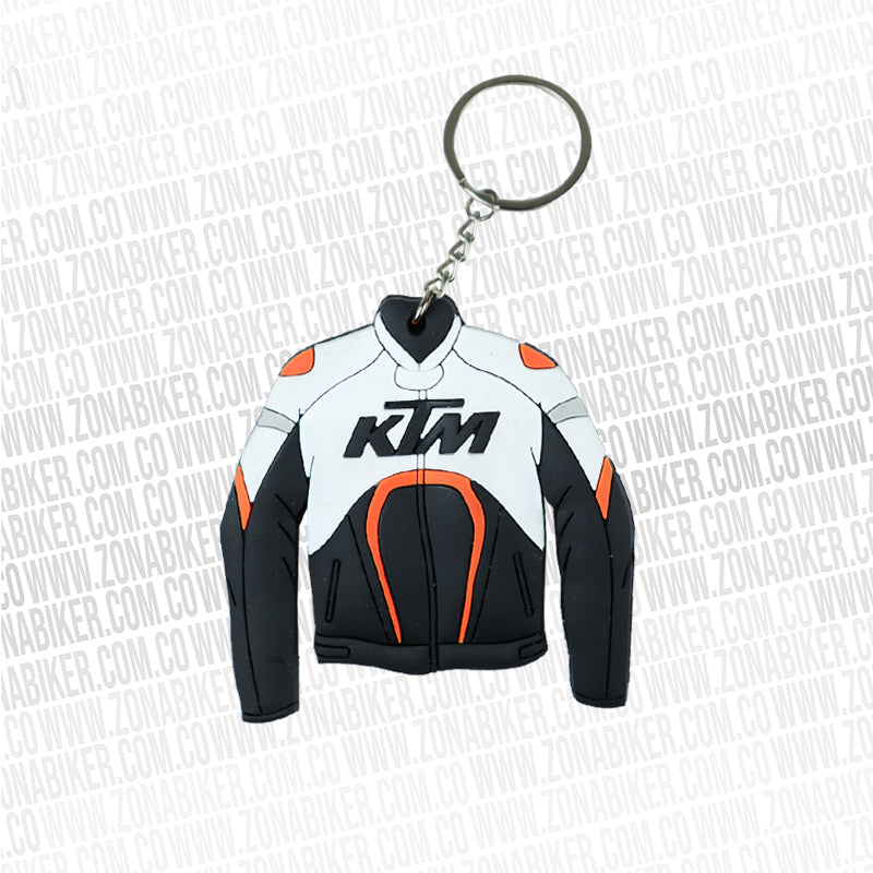 LLAVERO CHAQUETA KTM BLANCO NARANJA