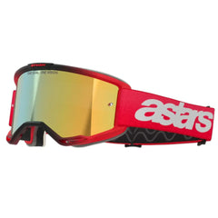 Lentes Cross Alpinestars Blaze Rojo Visor Iridium Dorado