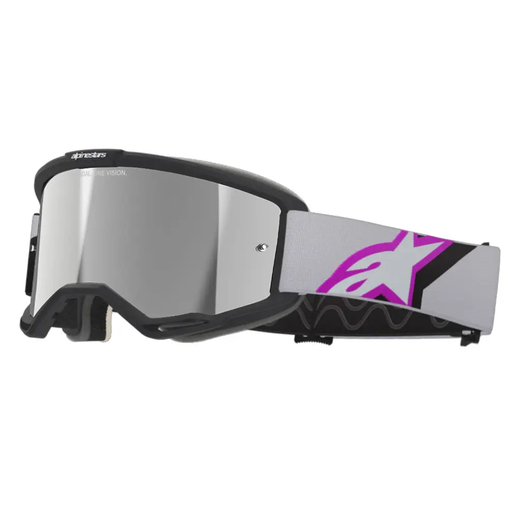 Lentes Cross Alpinestars Corp Gris Morado Visor Iridium Silver