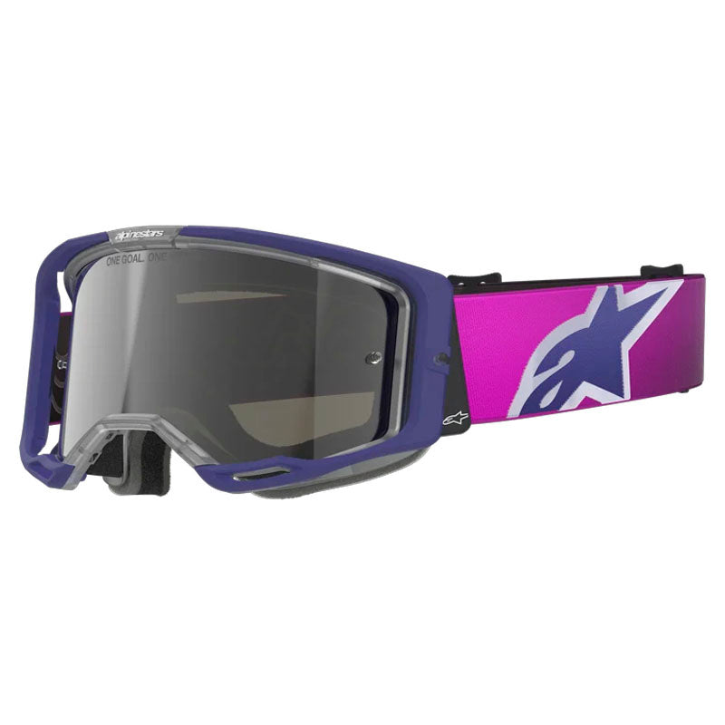 Lentes Cross Alpinestars Vision 8 Corp Morado Gris Visor Silver