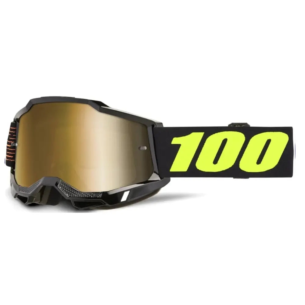 Lentes Cross 100% Accuri 2 Fairbanks Negro Visor Dorado