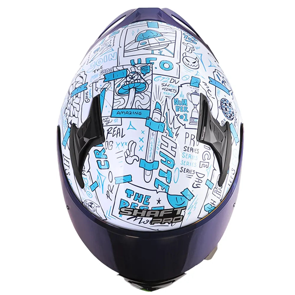 Casco Shaft Pro 612Dv Things Azul Visor Iridium Azul