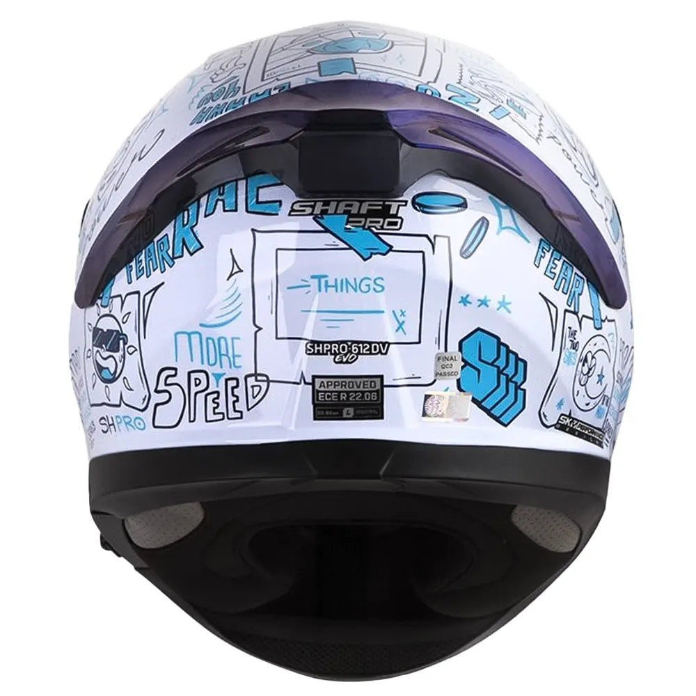 Casco Shaft Pro 612Dv Things Azul Visor Iridium Azul