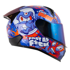 Casco Shaft 560 Evo Universe Azul Visor Iridium Azul
