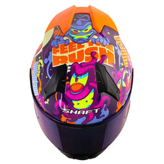 Casco Shaft 560 Evo Universe Morado Naranja Neón Visor Iridium Azul