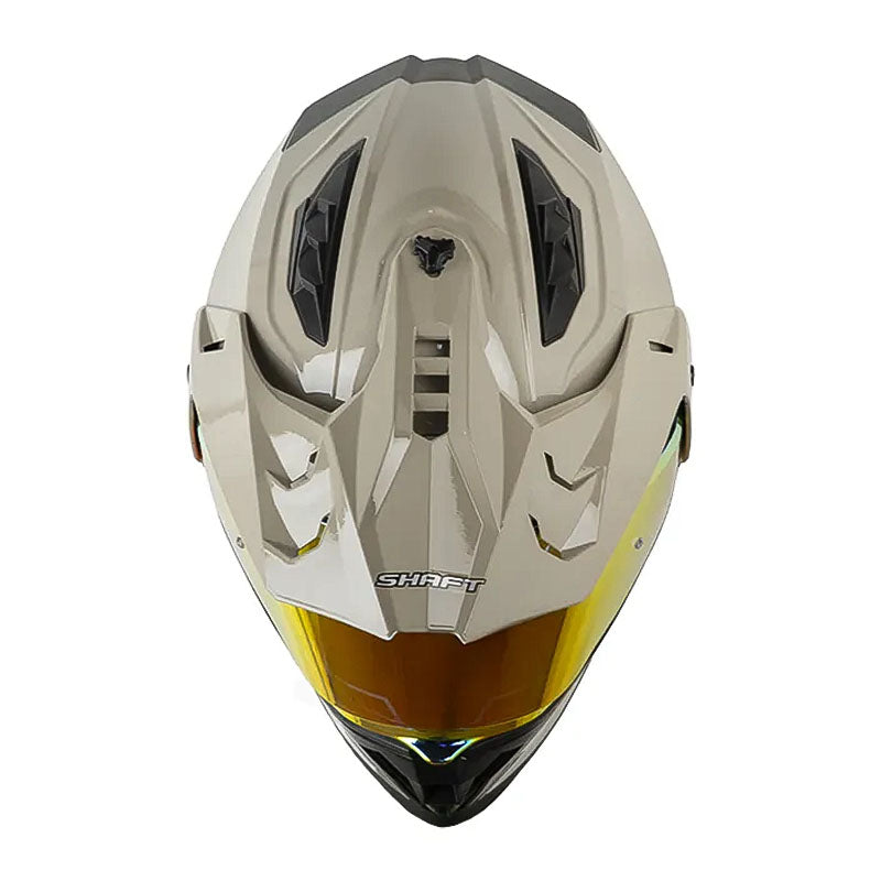 Casco Shaft Mx360 Solid Gris Negro Visor Revo Rojo