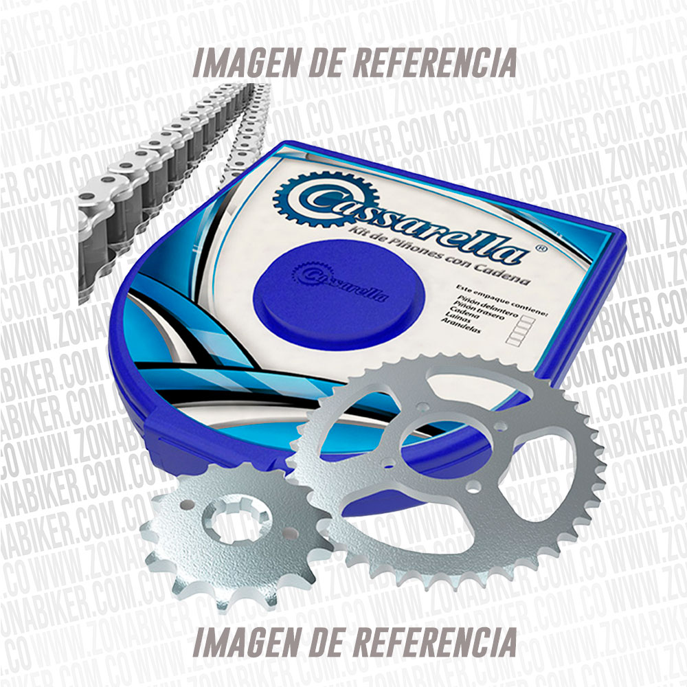 Kit De Arrastre Casarella Best 125 4h(Pt35c-Pd14c-428-H-110-C) Cadena Niquelada