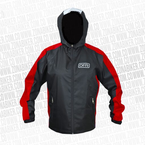 CHAQUETA CORTAVIENTO REFLECTIVA DFR 057 DOBLE FAZ ROJO 1 - ZONABIKER LA 21 3
