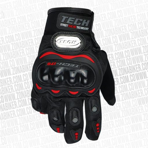 GUANTE TECH 170 NEGRO ROJO - ZONABIKER LA 21 3