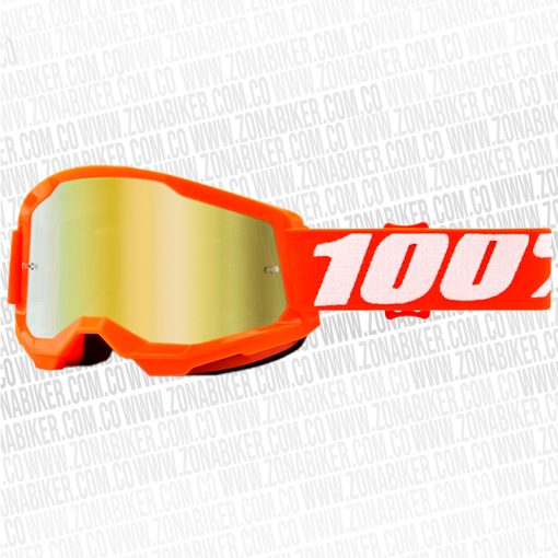 LENTES CROSS 100 STRATA 2 NARANJA LENTE DORADO - ZONABIKER LA 21 3