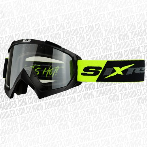 LENTES CROSS SHAFT 16 NEGRO AMARILLO NENON VISOR TRANSPARENTE 1 - ZONABIKER LA 21 3