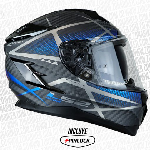 CASCO LS2 327 CHALLEN CT2 KONIC NEGRO AZUL 2 - ZONABIKER LA 21 4