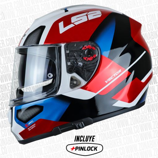 CASCO LS2 397 VECTOR AUTOMAT BLANCO ROJO 1 - ZONABIKER LA 21 3