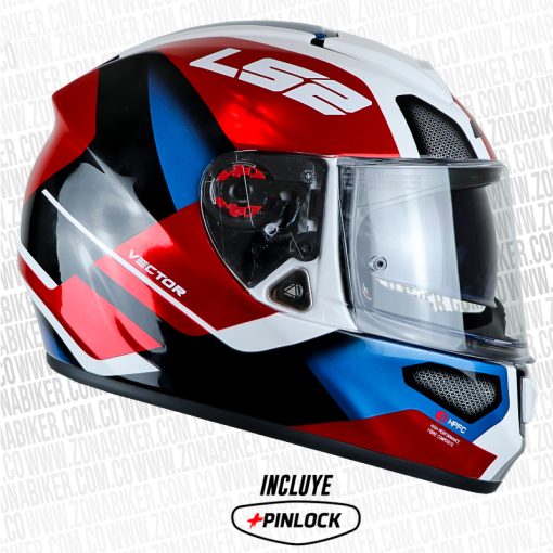 CASCO LS2 397 VECTOR AUTOMAT BLANCO ROJO 2 - ZONABIKER LA 21 4