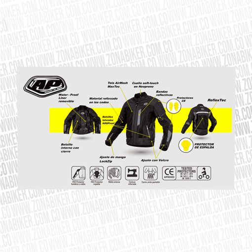 CHAQUETA AP VR MESH MISANO NEGRO GRIS 2 - ZONABIKER LA 21 6