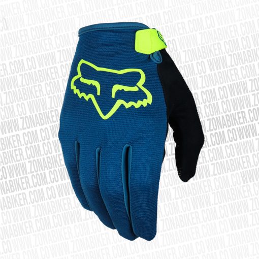 GUANTES FOX RANGER AZUL AMARILLO 1 - ZONABIKER LA 21 3