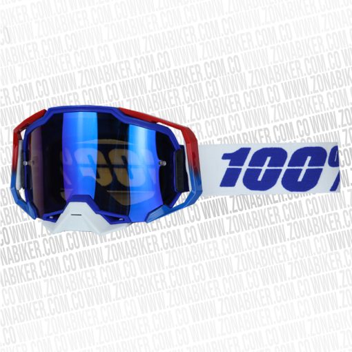 LENTES CROSS 100 ARMEGA AZUL ROJO VISOR IRIDIUM AZUL - ZONABIKER LA 21 3