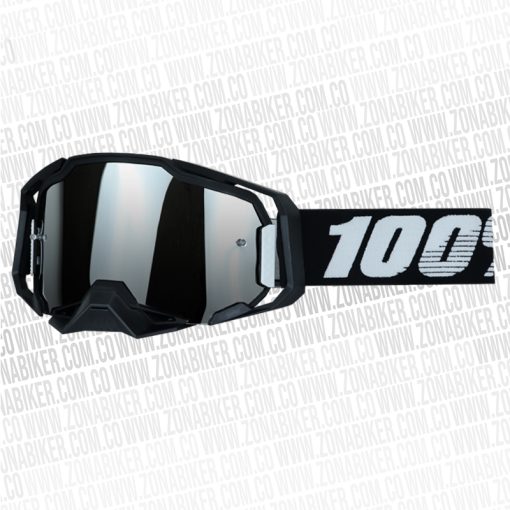 LENTES CROSS 100 ARMEGA NEGRO VISOR PLATEADO - ZONABIKER LA 21 3