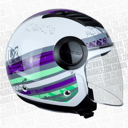 CASCO LS2 562 AIRFLOW RONNIE BLANCO MORADO NEON 2 - ZONABIKER LA 21 4
