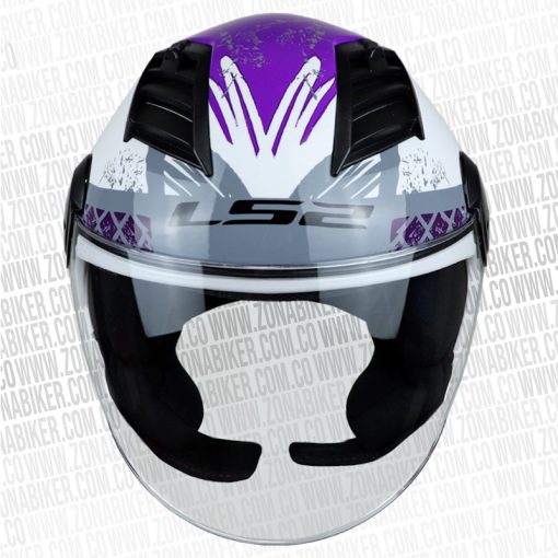CASCO LS2 562 AIRFLOW RONNIE BLANCO MORADO NEON 3 - ZONABIKER LA 21 5