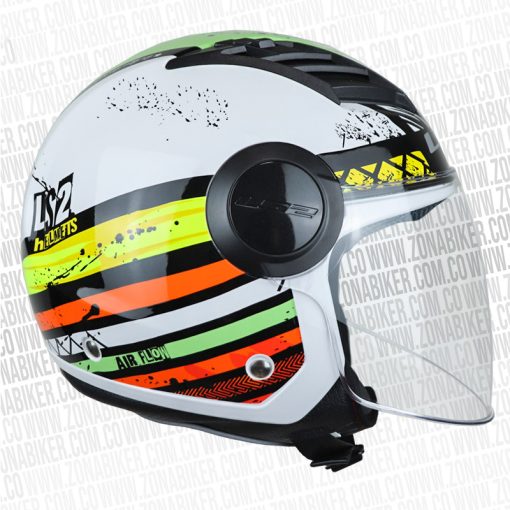 CASCO LS2 562 AIRFLOW RONNIE BLANCO VERDE NEON 2 - ZONABIKER LA 21 4