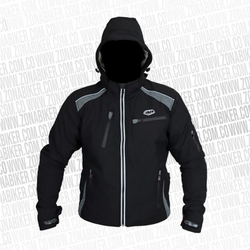 CHAQUETA AP CASUAL PROTEC NEGRO GRIS 1 - ZONABIKER LA 21 3