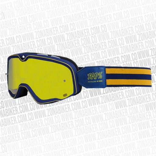 Lentes Cross 100 Clasica Azul Amarillo Visor Dorado - ZONABIKER LA 21 3