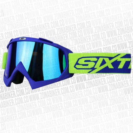 Lentes Cross Shaft 16 Evo Azul Amarillo Visor Iridium Azul - ZONABIKER LA 21 3