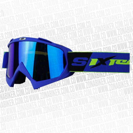 Lentes Cross Shaft 16 Evo Azul Negro Visor Iridium Azul - ZONABIKER LA 21 3