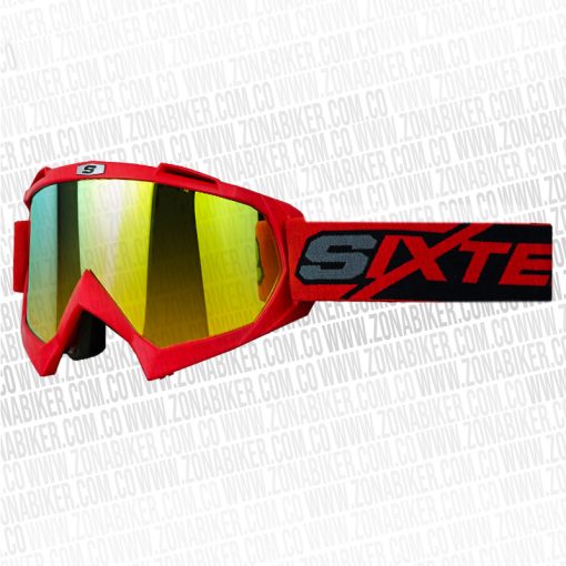 Lentes Cross Shaft 16 Evo Rojo Visor Iridium Dorado - ZONABIKER LA 21 3