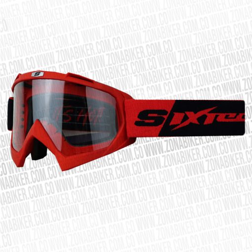 Lentes Cross Shaft 16 Rojo Visor Transparente - ZONABIKER LA 21 3