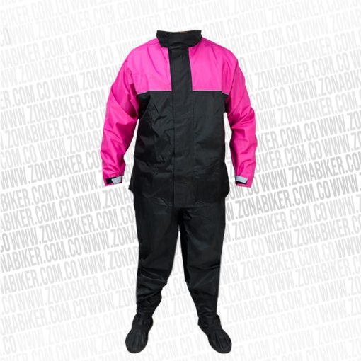Impermeable Poliester Delatex Negro Fucsia 1 - ZONABIKER LA 21 3