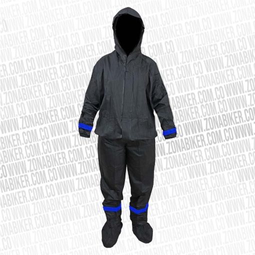 Impermeable Silicona Delatex Negro Azul 1 - ZONABIKER LA 21 3