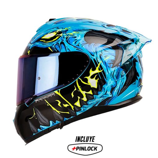 Casco Shaft Pro 610Evo Dragon Fire Azul Amarillo Visor Iridium Azul 1 - ZONABIKER LA 21 3