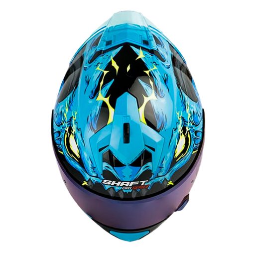 Casco Shaft Pro 610Evo Dragon Fire Azul Amarillo Visor Iridium Azul 2 - ZONABIKER LA 21 4