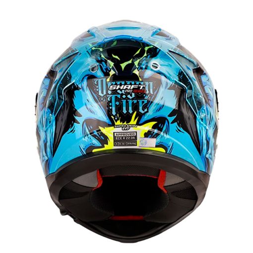 Casco Shaft Pro 610Evo Dragon Fire Azul Amarillo Visor Iridium Azul 3 - ZONABIKER LA 21 5