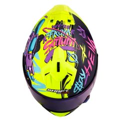 Casco Shaft Pro 610Evo Invaders Amarillo Azul Visor Iridium Azul 2 - ZONABIKER LA 21 6