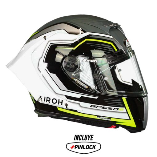 Casco Airoh Gp550 S Rush Blanco Amarillo Gris 2 - ZONABIKER LA 21 4