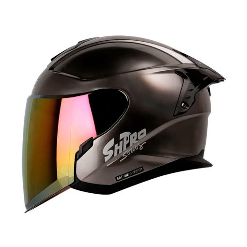 Casco Shaft Pro 240Dv Solid Silver Gris Visor Iridium Rojo 1 - ZONABIKER LA 21 3