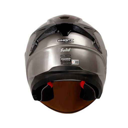 Casco Shaft Pro 240Dv Solid Silver Gris Visor Iridium Rojo 2 - ZONABIKER LA 21 5