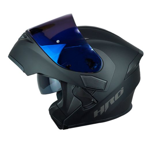 Casco Hro 3400Dv Solid Negro Gris Visor Iridium Azul 1 - ZONABIKER LA 21 3