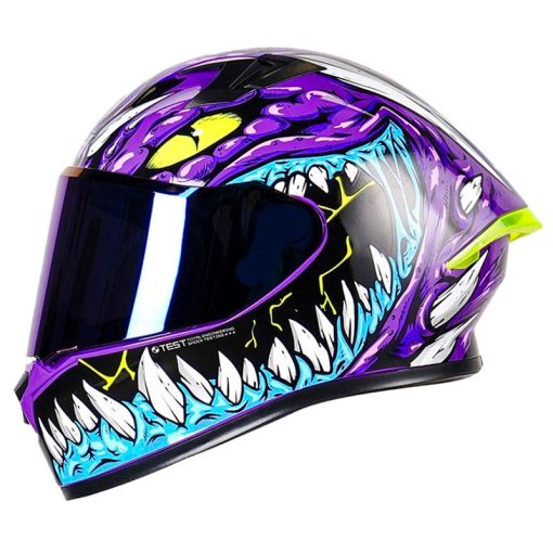 Casco Ich 503Ed Special Alligator Morado Azul Visor Azul 1 - ZONABIKER LA 21 3
