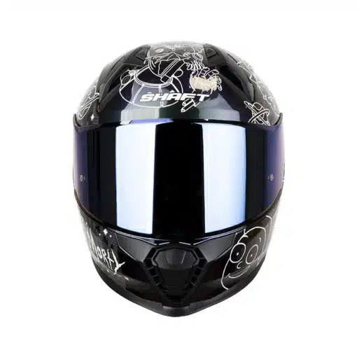 Casco Shaft 560 Evo Rick and Morty Camaleon Blanco Visor Iridium Azul 2 - ZONABIKER LA 21 6