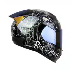 Casco Shaft 560 Evo Rick and Morty Camaleon Blanco Visor Iridium Azul 3 1 - ZONABIKER LA 21 7