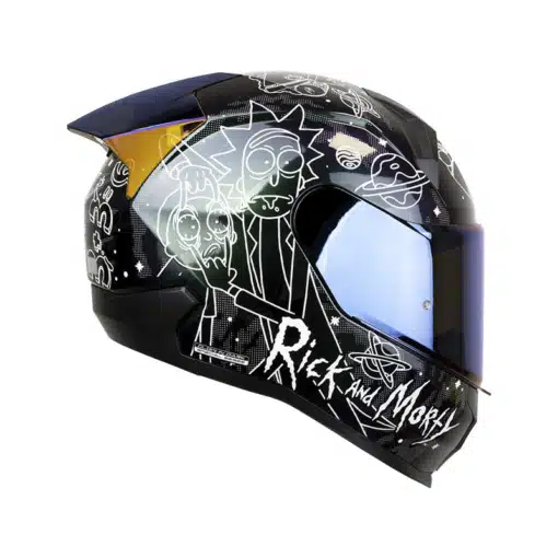 Casco Shaft 560 Evo Rick and Morty Camaleon Blanco Visor Iridium Azul 3 1 - ZONABIKER LA 21 4