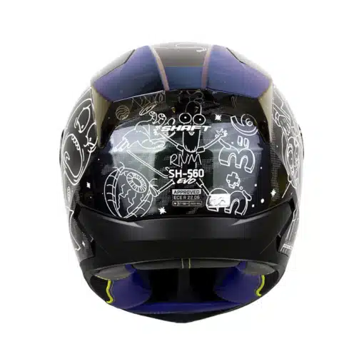 Casco Shaft 560 Evo Rick and Morty Camaleon Blanco Visor Iridium Azul 4 - ZONABIKER LA 21 5
